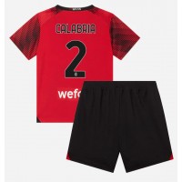 Camisa de time de futebol AC Milan Davide Calabria #2 Replicas 1º Equipamento Infantil 2023-24 Manga Curta (+ Calças curtas)